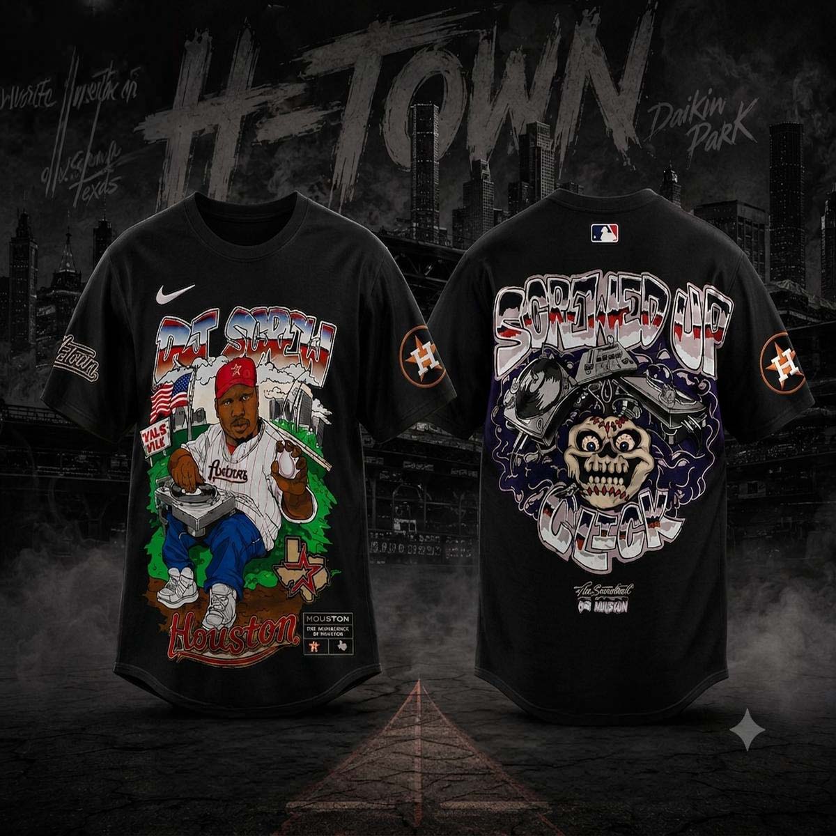 Houston Astros x DJ Screw HTown Hip Hop Soundtrack Tribute T-Shirt Gift Idea for Fans