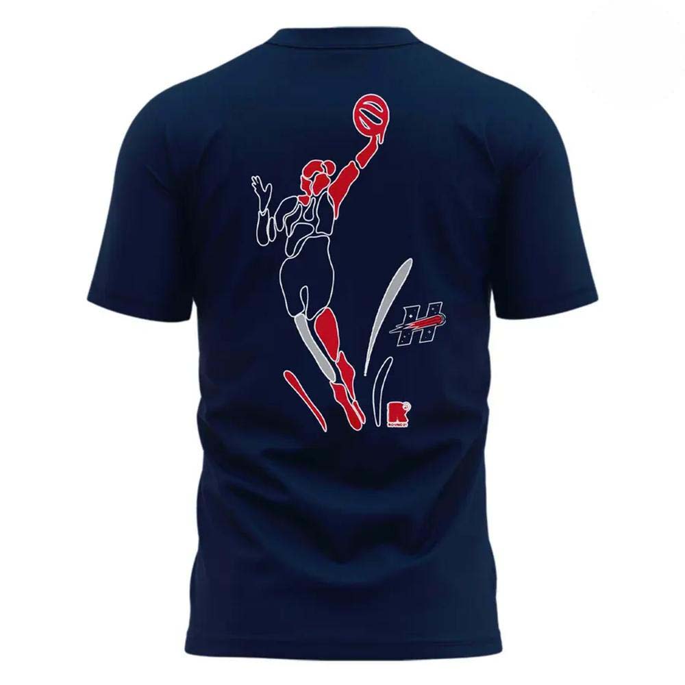 Houston Comets 2026 Shes Back Navy Blue Retro Team Logo Basketball Fan T Shirt - Image 3