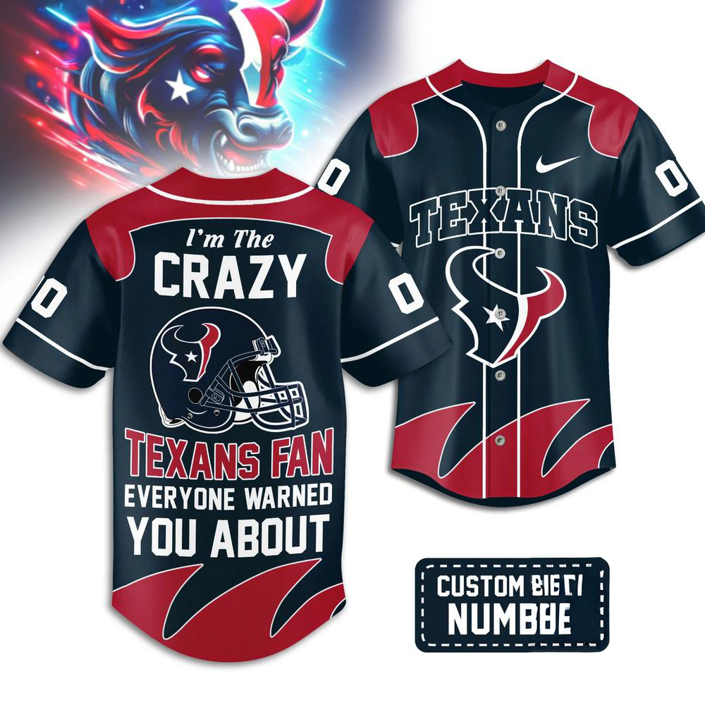 Houston Texans 2026 NFL Crazy Football Fan Personalized Jersey Shirt