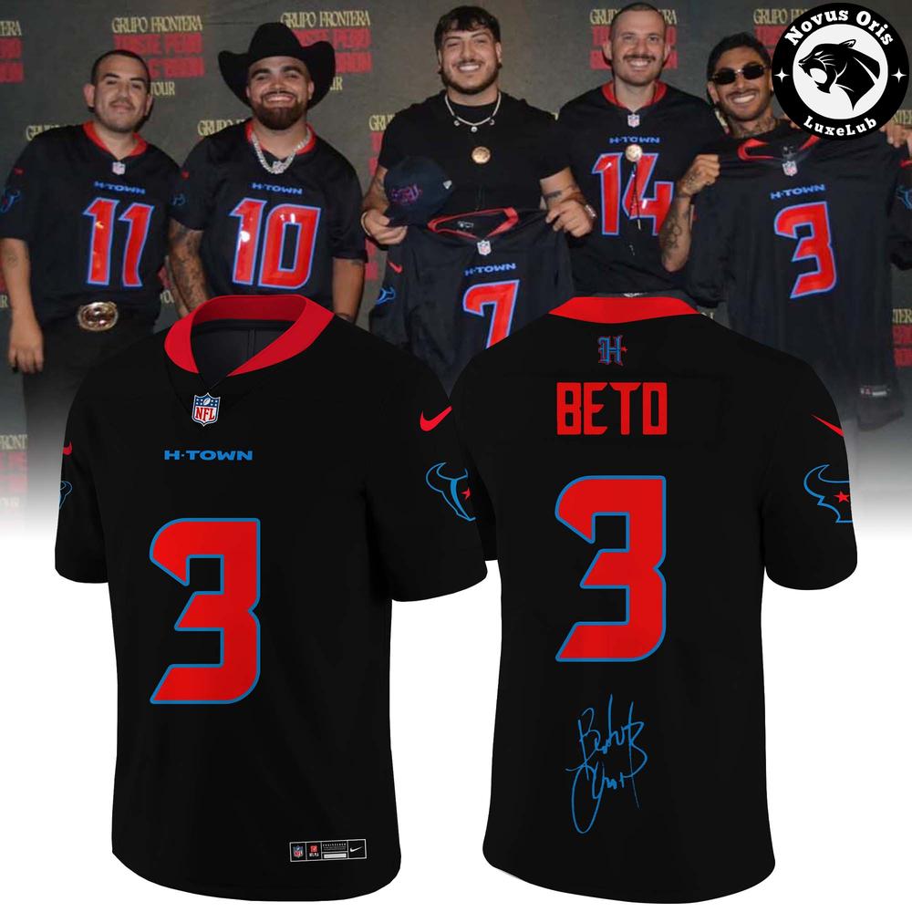 Houston Texans x Grupo Frontera Signature Limited Edition Football Jersey 1 - Unicasport Houston Texans x Grupo Frontera Signature Limited Edition Football Jersey