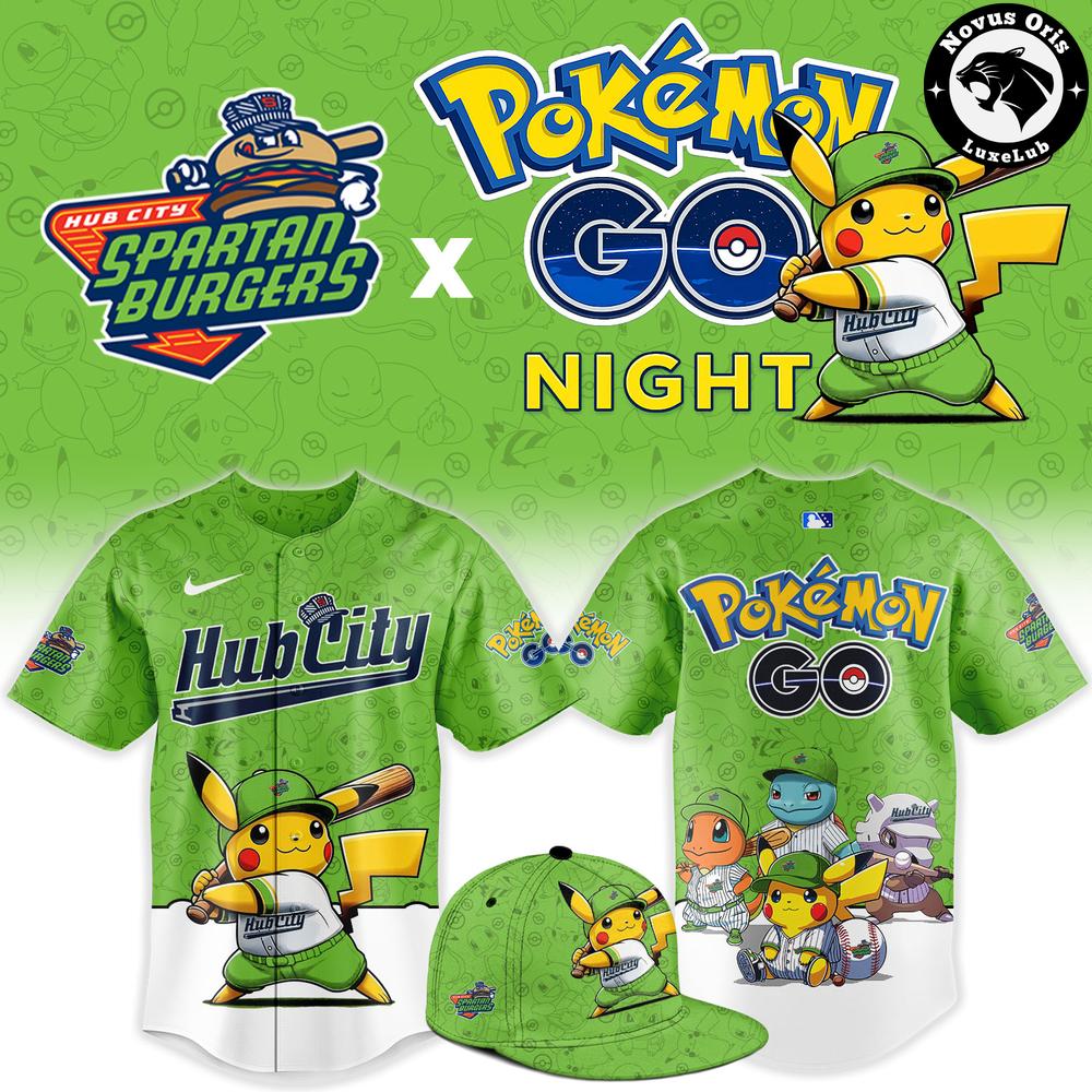Hub City Spartanburgers Pokemon GO Night Limited Edition Baseball Jersey 1 - Unicasport Hub City Spartanburgers Pokemon GO Night Limited Edition Baseball Jersey