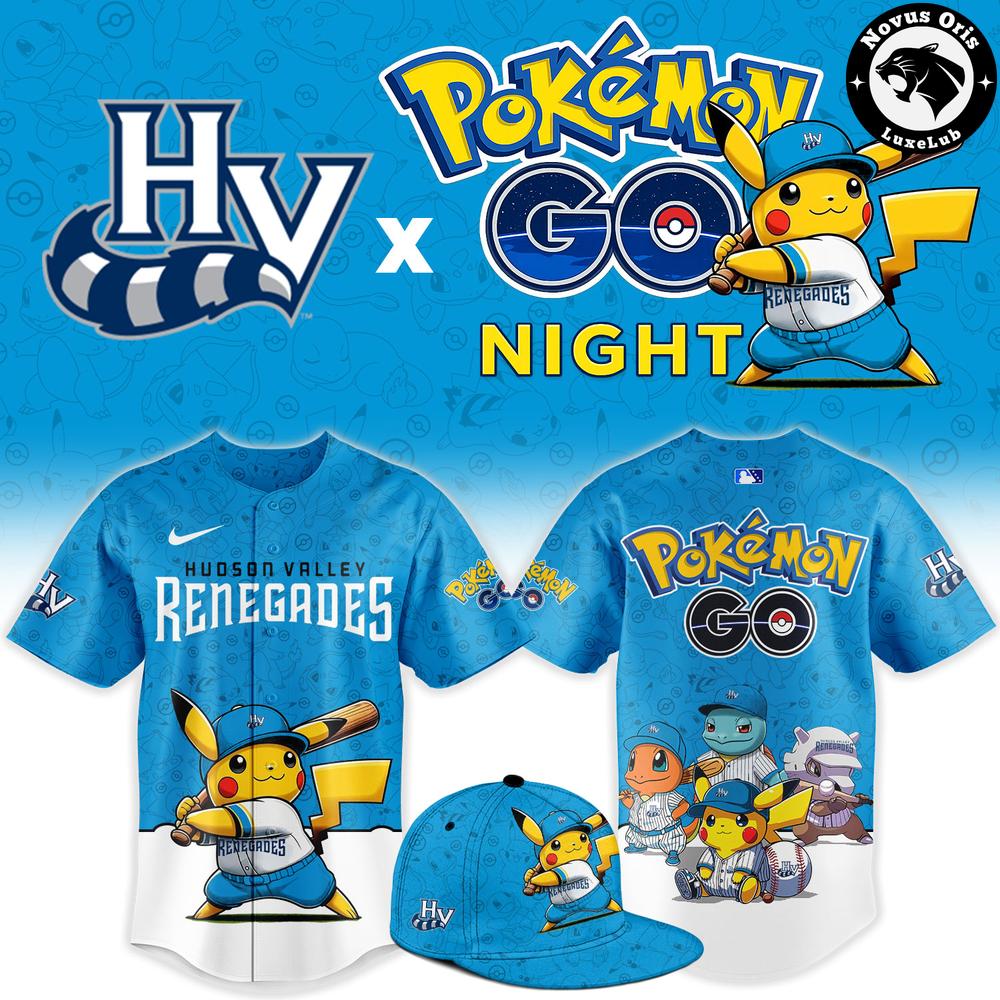 Hudson Valley Renegades x Pokemon GO Night 2026 Limited Baseball Jersey 1 - Unicasport Hudson Valley Renegades x Pokemon GO Night 2026 Limited Baseball Jersey