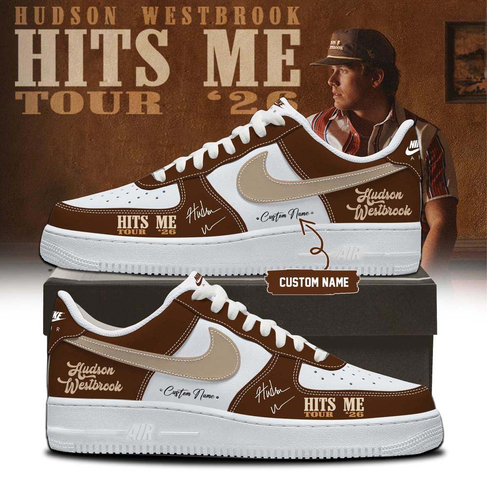 Hudson Westbrook Brown and White Hits Me Tour Air Force 1 Sneakers