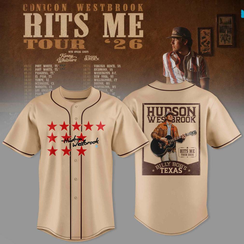 Beige Brown Baseball Jersey - Hudson Westbrook Hits Me Tour 2026