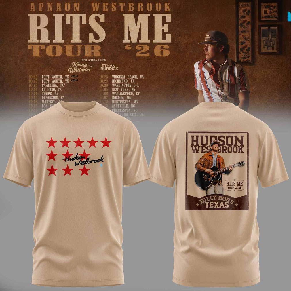 Beige Graphic T Shirt - Hudson Westbrook Hits Me Tour 2026