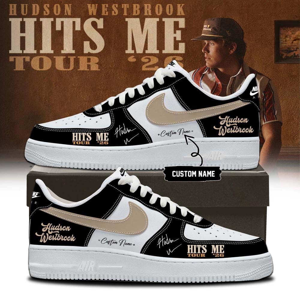 Hudson Westbrook Hits Me Tour 2026 Black White Air Force 1 Sneakers - Best Gift for Fans