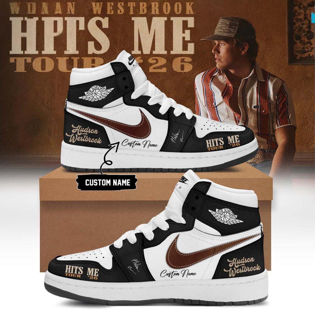 Air Jordan 1 Sneakers - Hudson Westbrook Hits Me Tour 2026 Black White
