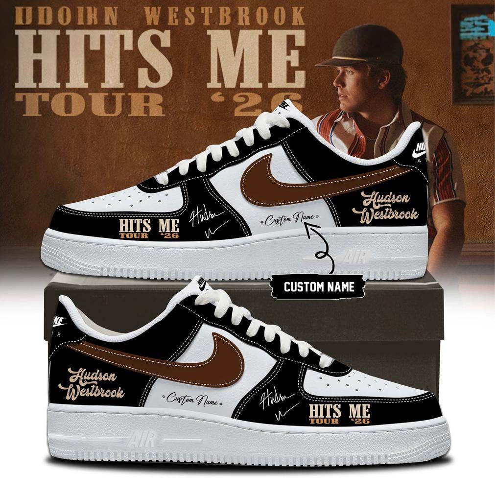 Black White Graphic Air Force 1 Sneakers - Hudson Westbrook Hits Me Tour 2026