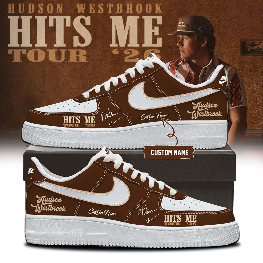 Hudson Westbrook Hits Me Tour 2026 Brown Black Air Force 1 Sneakers - Best Gift for Fans