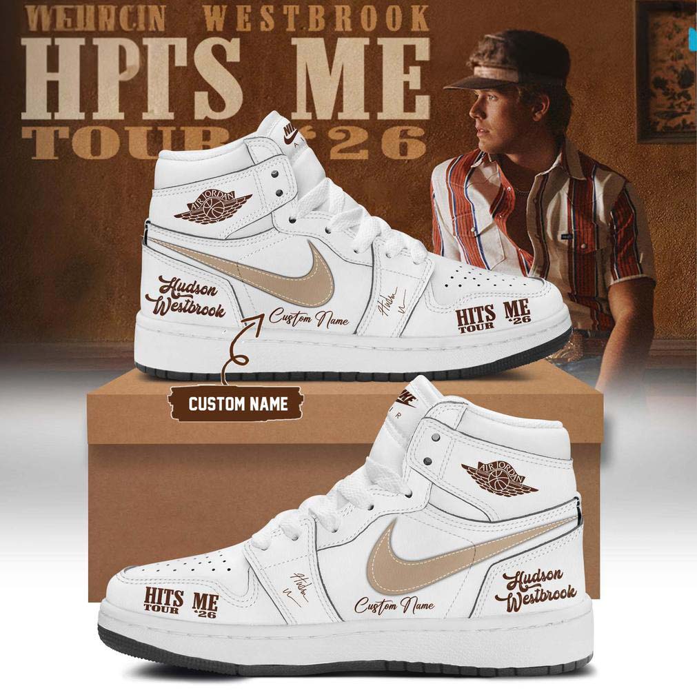 Brown White Air Jordan 1 Sneakers - Hudson Westbrook Hits Me Tour 2026
