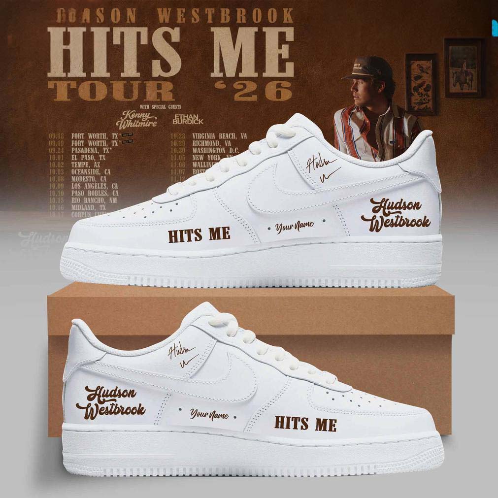 White Brown Air Force 1 Sneakers - Hudson Westbrook Hits Me Tour 2026