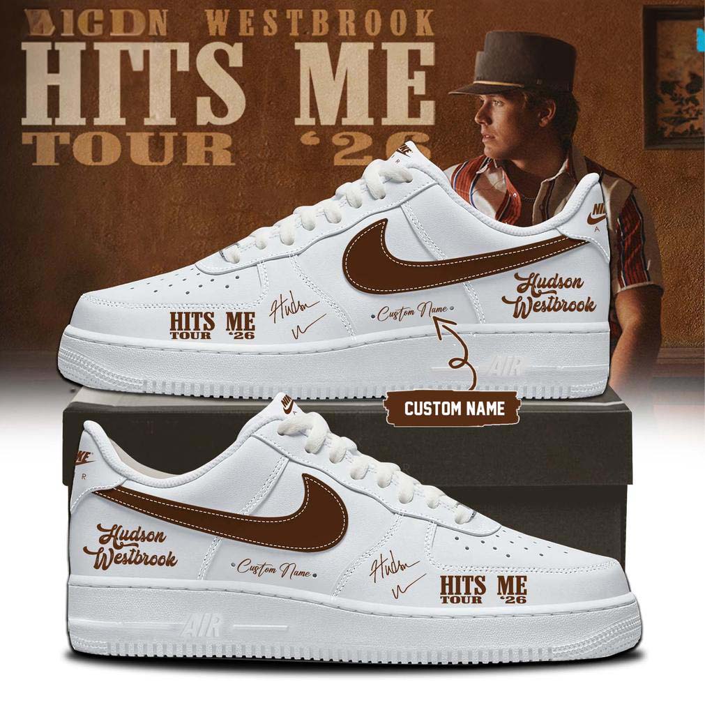 White Brown Hudson Westbrook Hits Me Tour 2026 Air Force 1 Sneakers