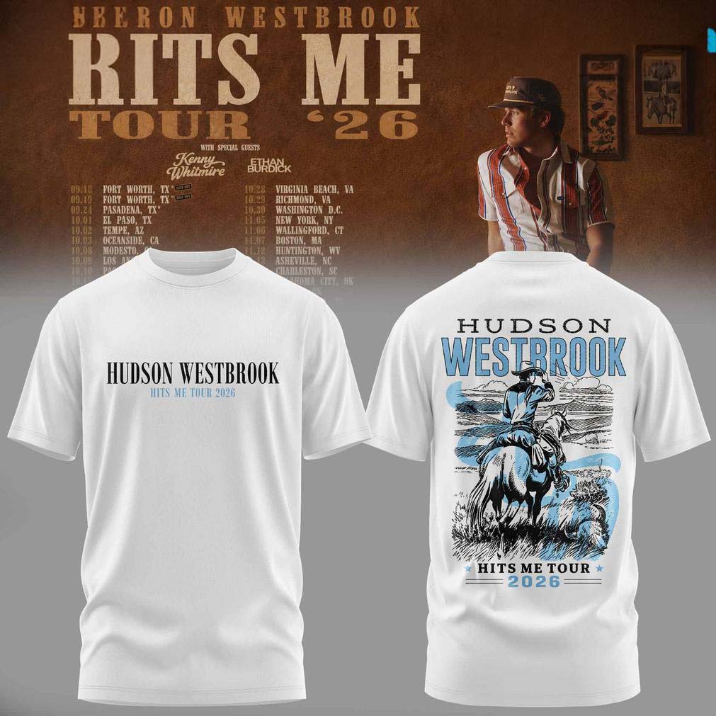 White Graphic T Shirt - Hudson Westbrook Hits Me Tour 2026