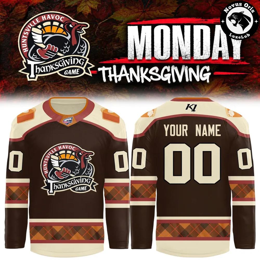 Huntsville Havoc Thanksgiving Game 2026 Custom Hockey Jersey 1 - Unicasport Huntsville Havoc Thanksgiving Game 2026 Custom Hockey Jersey