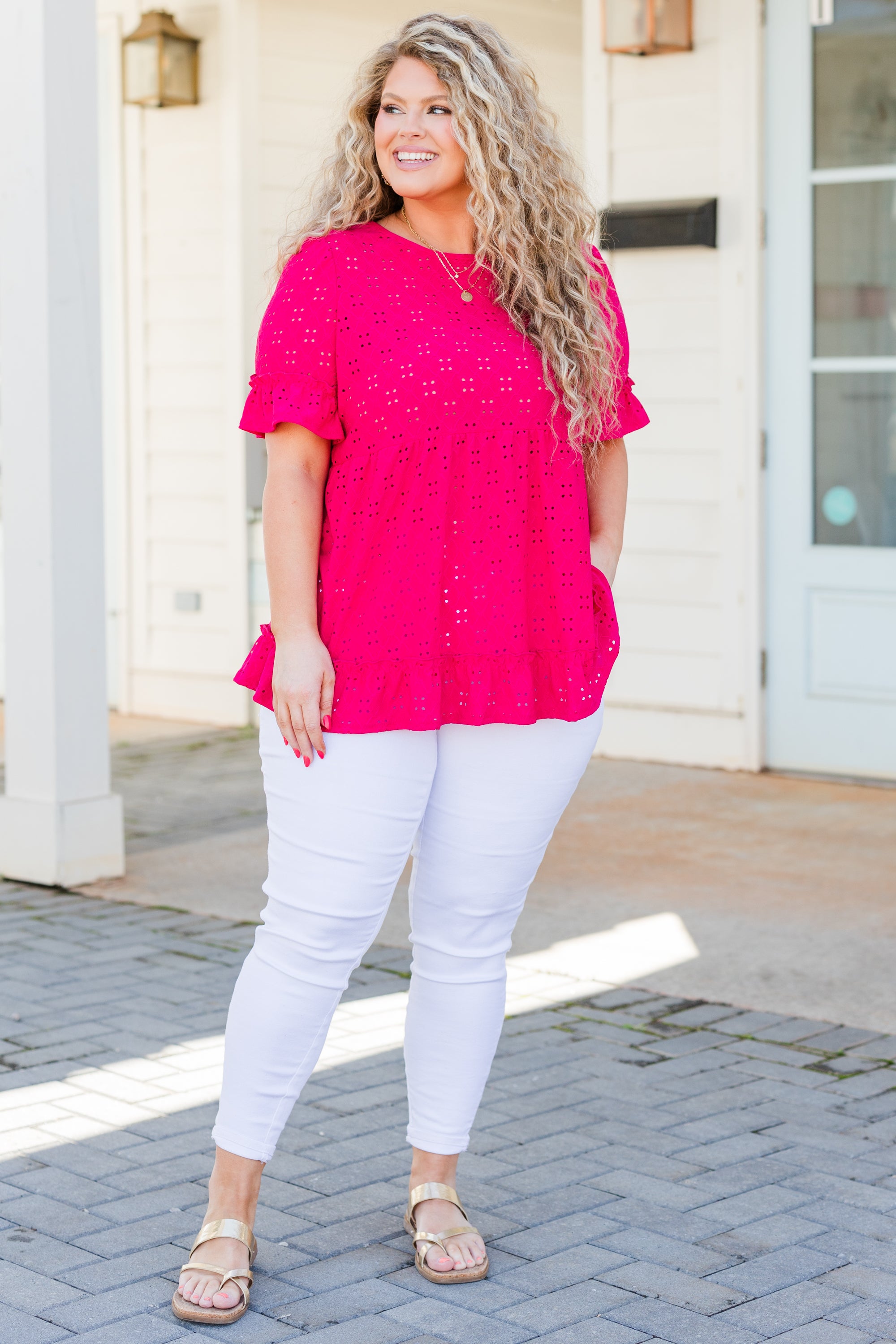 I Like You Best Top, Fuchsia 3 I Like You Best Top, Fuchsia - Image 3