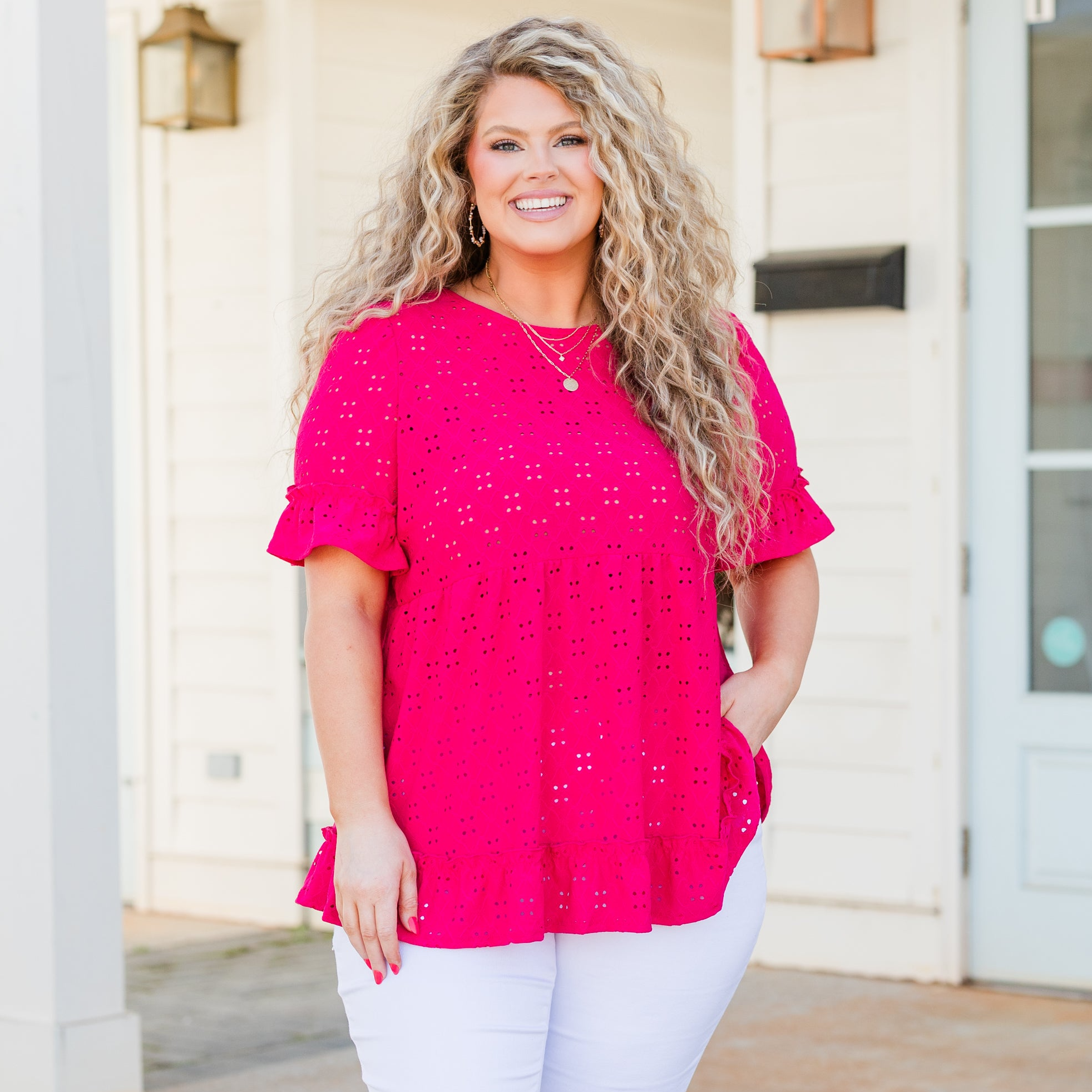 I Like You Best Top, Fuchsia 7 I Like You Best Top, Fuchsia - Image 7