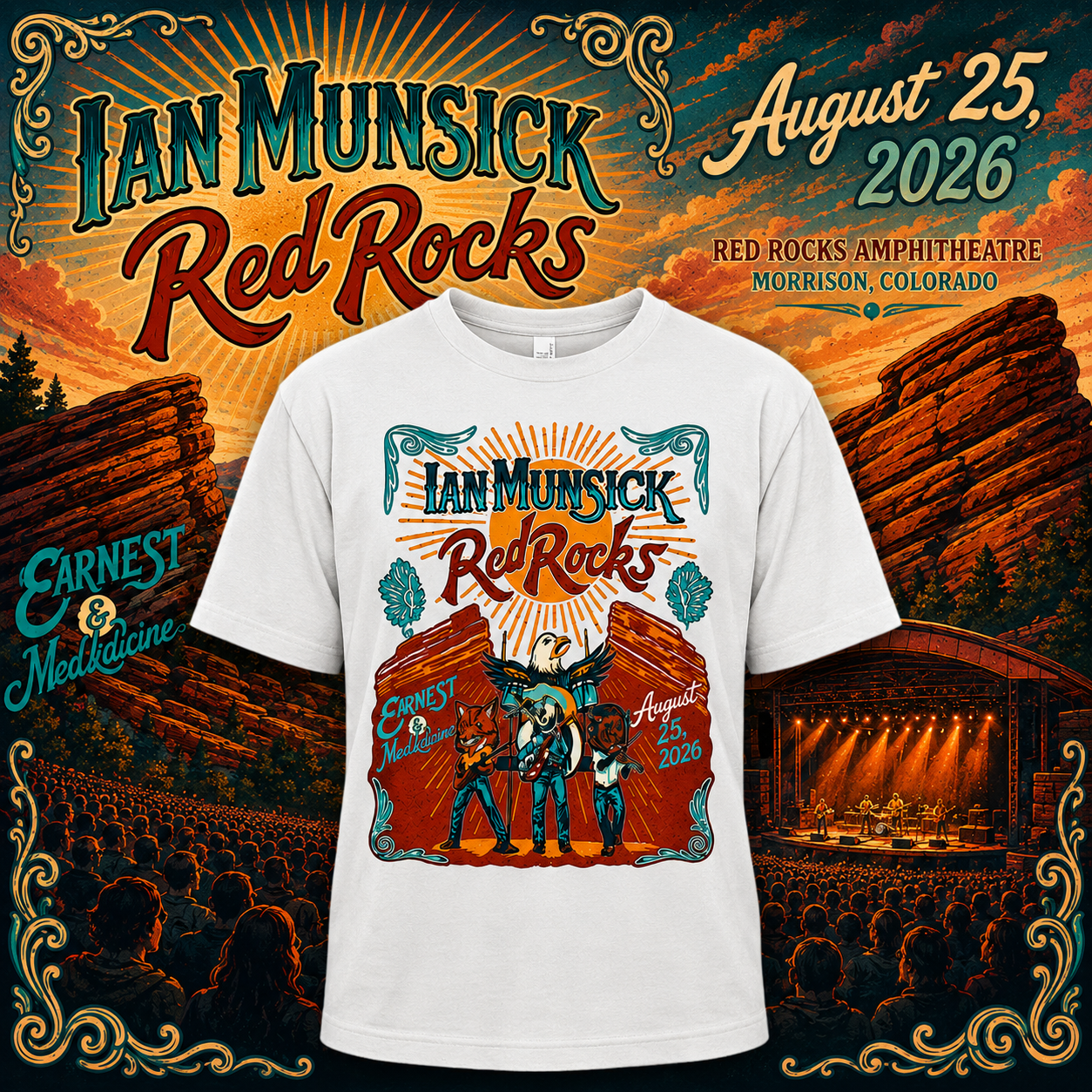 Ian Munsick August 25 2026 Red Rocks Amphitheatre, T-Shirt