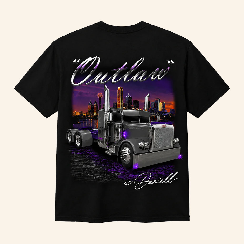 Icdaniell Merch 2026 PeterbiltTShirtOutlaw Shirt Gifts For Automotive Enthusiasts