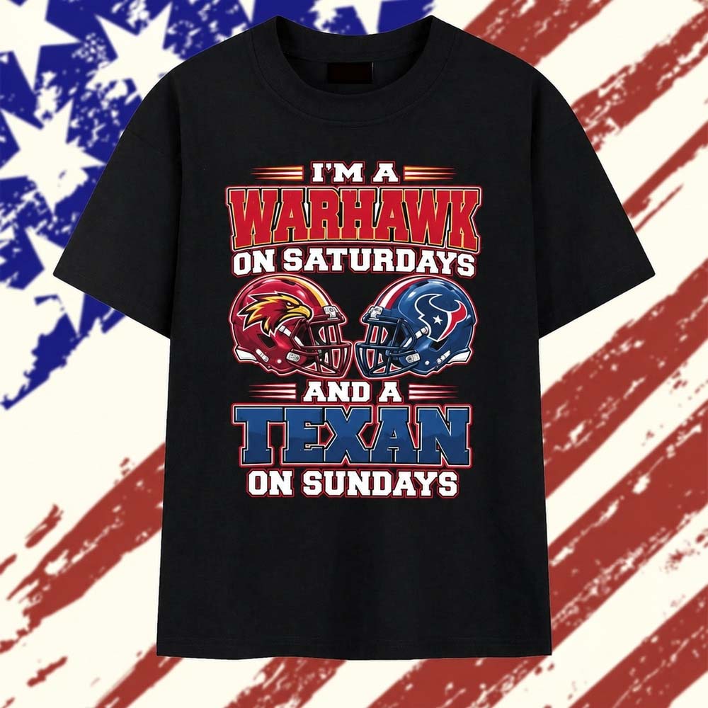 Im a Warhawk on Saturdays and a Texan on Sundays helmet T Shirt