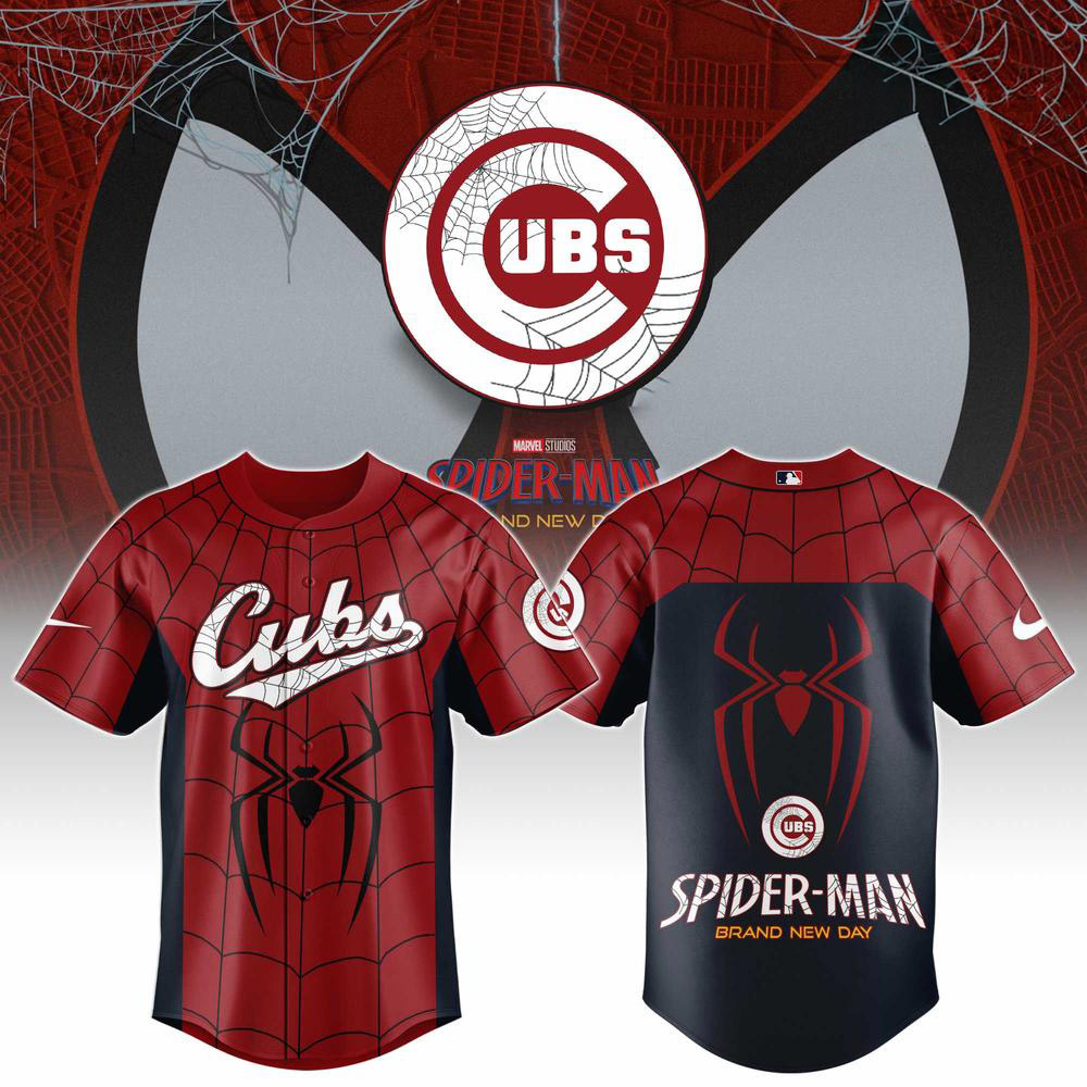 Chicago Cubs x Spider Man Brand New Day Special Edition Baseball Jersey 1 - Unicasport Chicago Cubs x Spider Man Brand New Day Special Edition Baseball Jersey