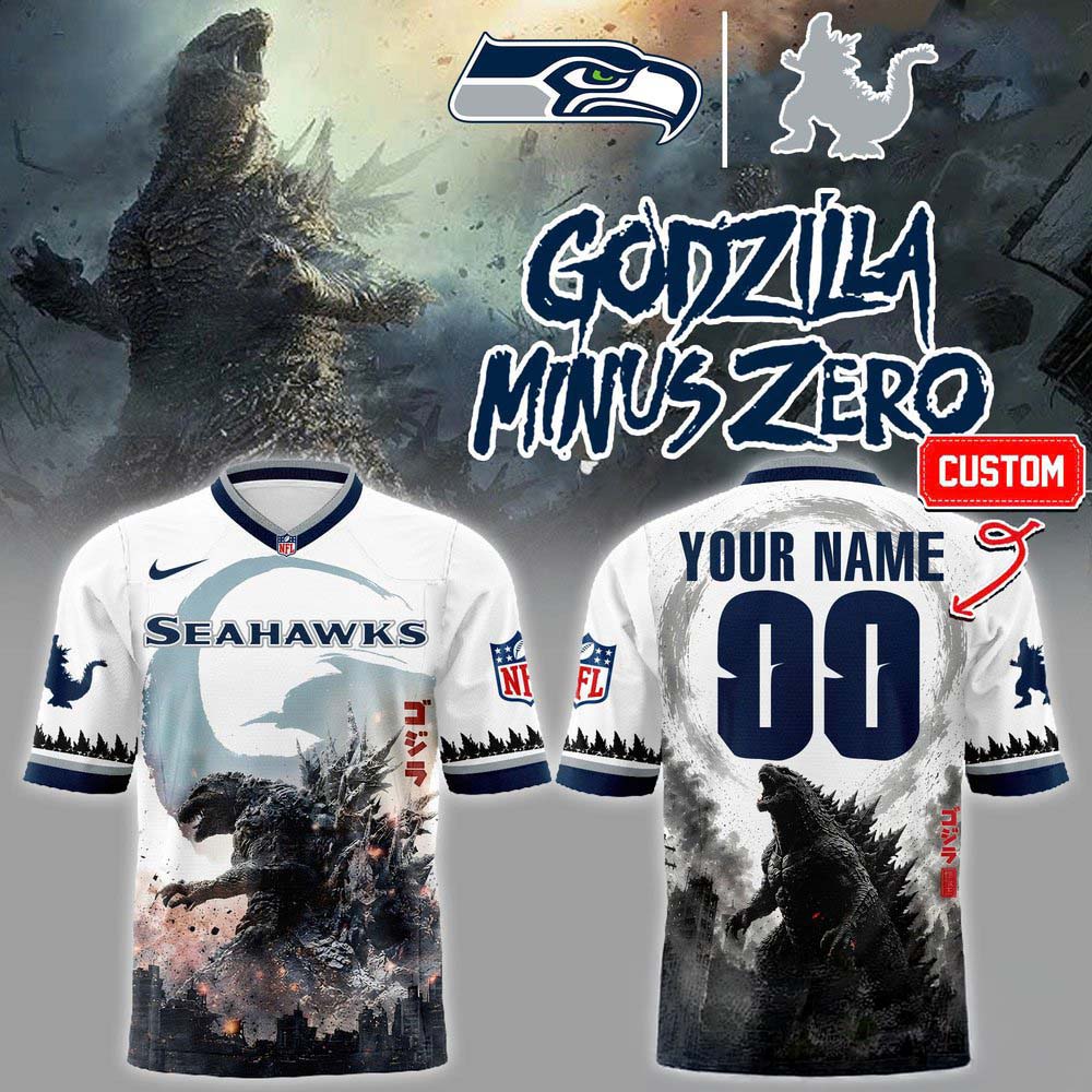 Seattle Seahawks x Godzilla Minus Zero King of the Monsters 26 Jersey Custom 1 - Unicasport Seattle Seahawks x Godzilla Minus Zero King of the Monsters 26 Jersey Custom