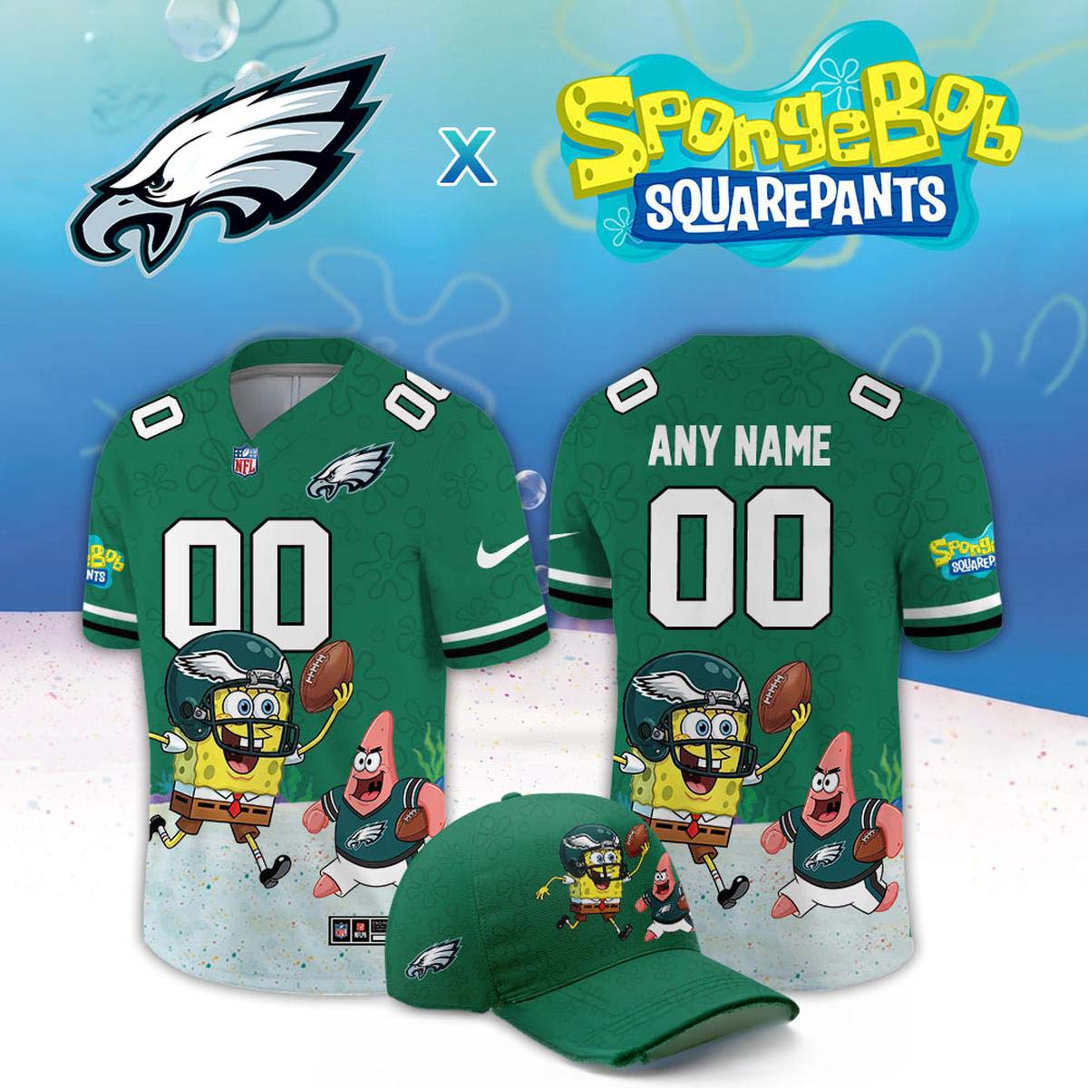 Philadelphia Eagles SpongeBob Night 2026 Personalized Football Jersey Football Fan Collection 1 - Unicasport Philadelphia Eagles SpongeBob Night 2026 Personalized Football Jersey Football Fan Collection