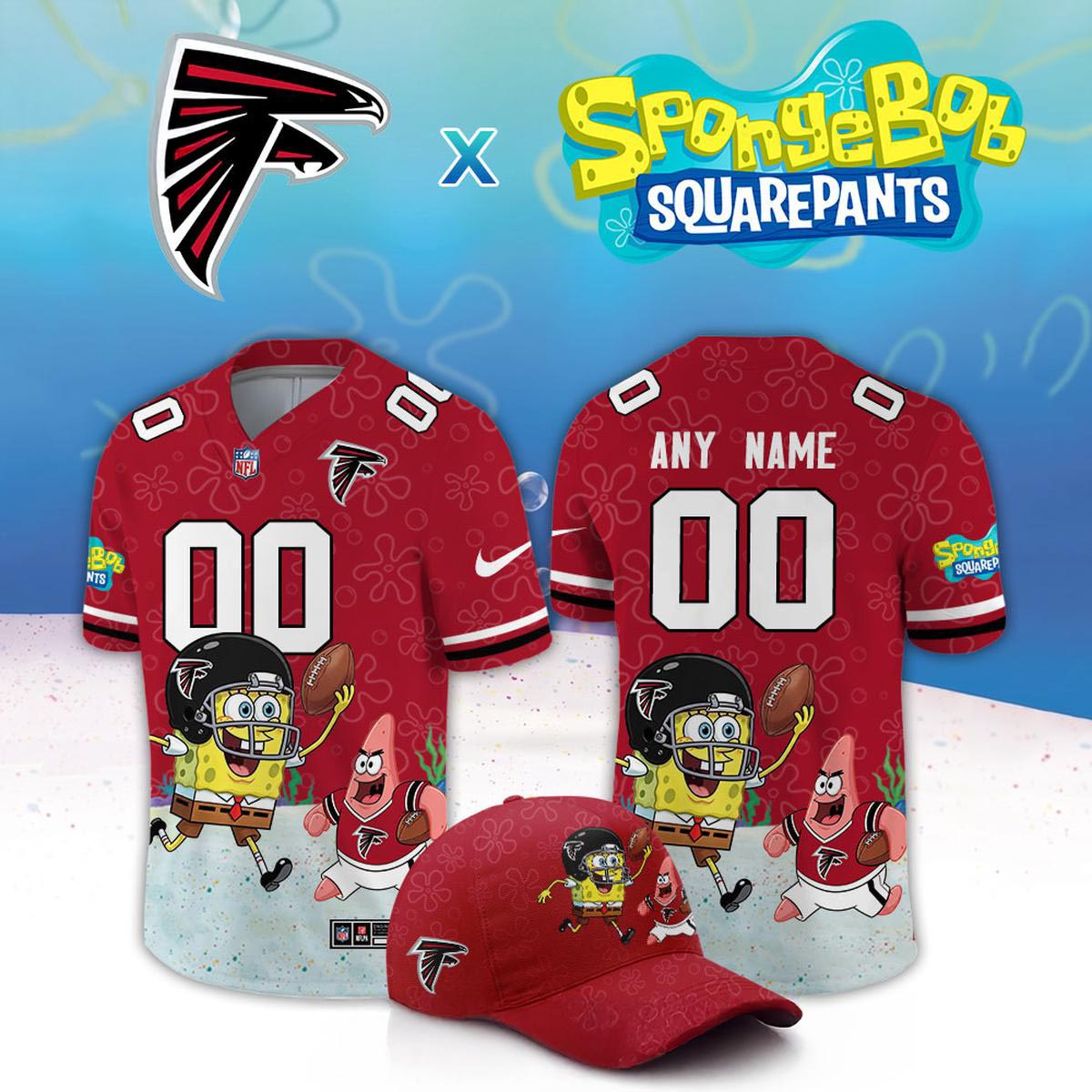Atlanta Falcons x SpongeBob SquarePants Night 2026 Custom Football Jersey Cartoon Fan Edition 2 - Unicasport Atlanta Falcons x SpongeBob SquarePants Night 2026 Custom Football Jersey Cartoon Fan Edition