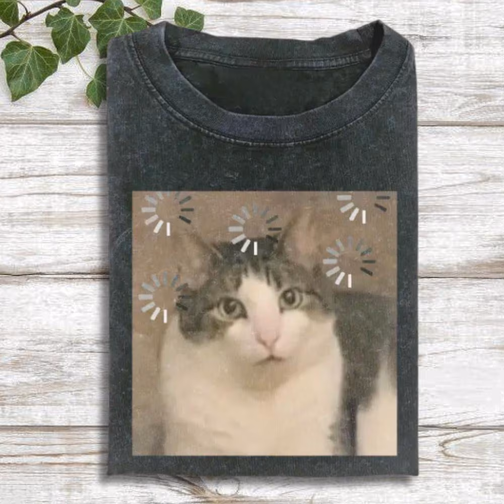 Cat Reload The Brain Shirt Funny Cat Shirt Silly Cat Shirt Stupid Brainrot Cat Tee Gen Z Joke Shirt Cat Lover Gift Funny Kitty Tee
