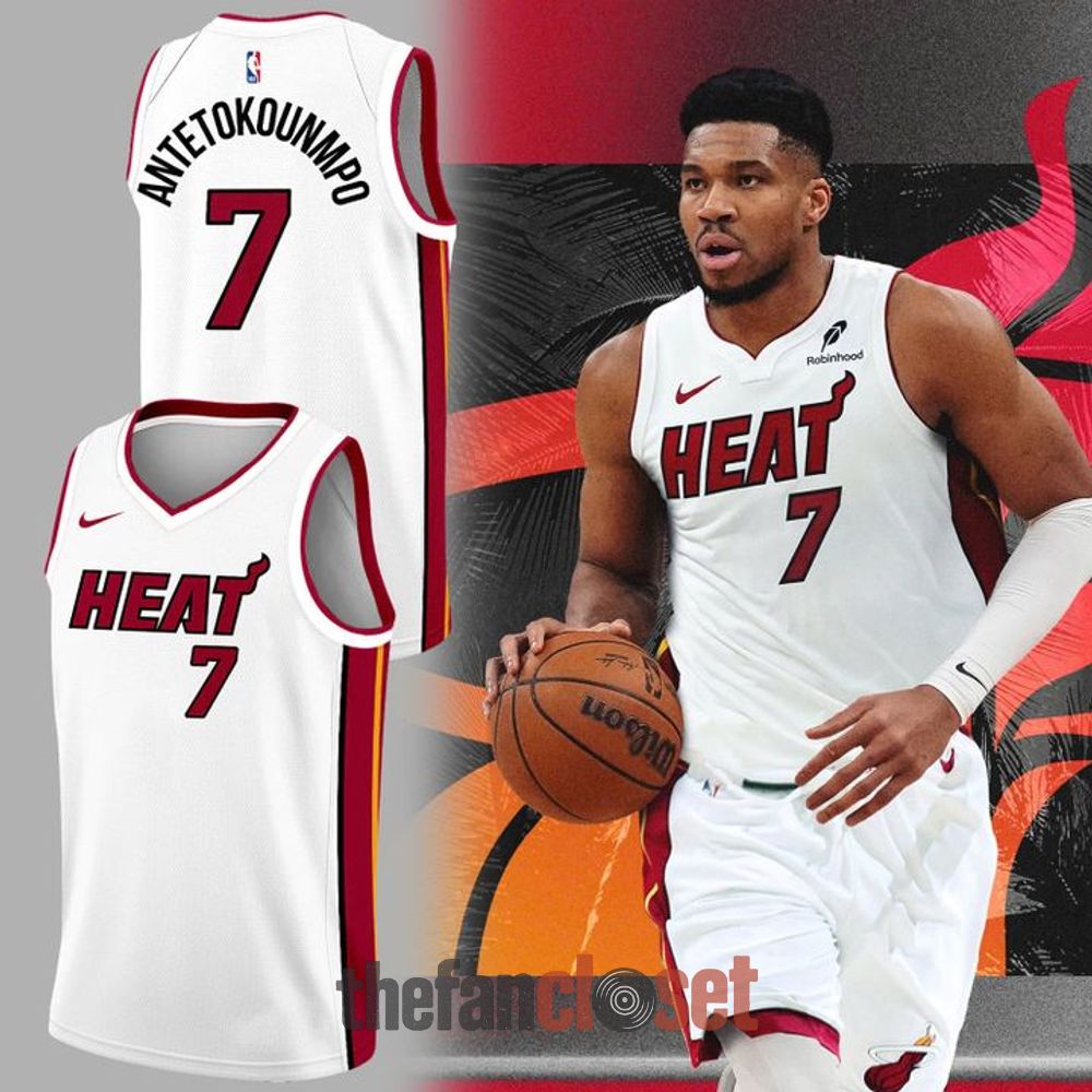 White Basketball Jersey - Giannis Antetokounmpo Miami HEAT