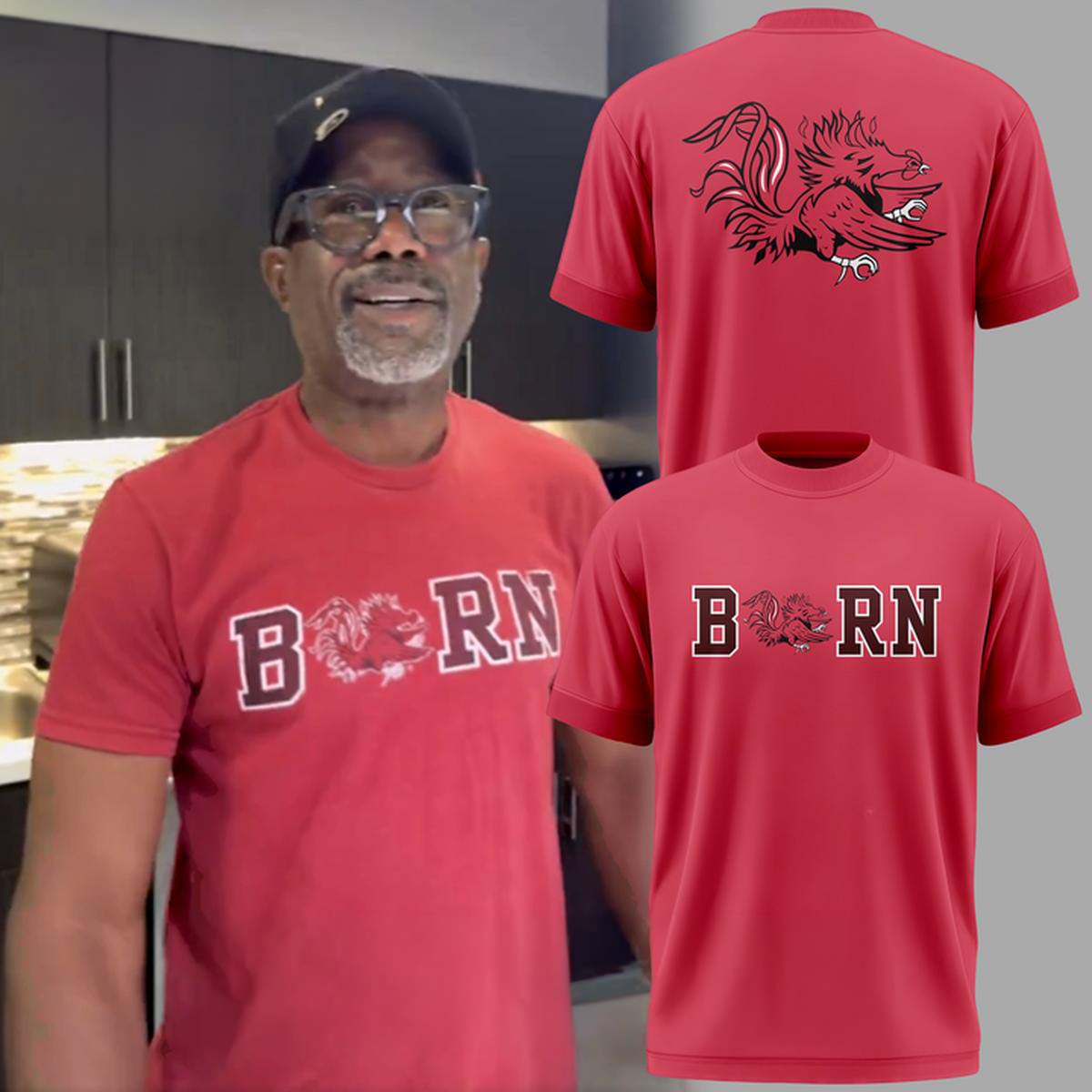 Darius Rucker BORN Red Gamecocks TShirt