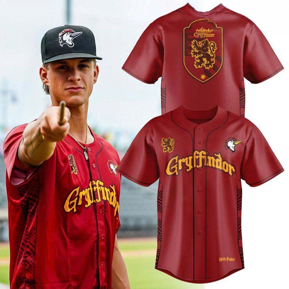 Fayetteville Woodpeckers Gryffindor Baseball Jersey