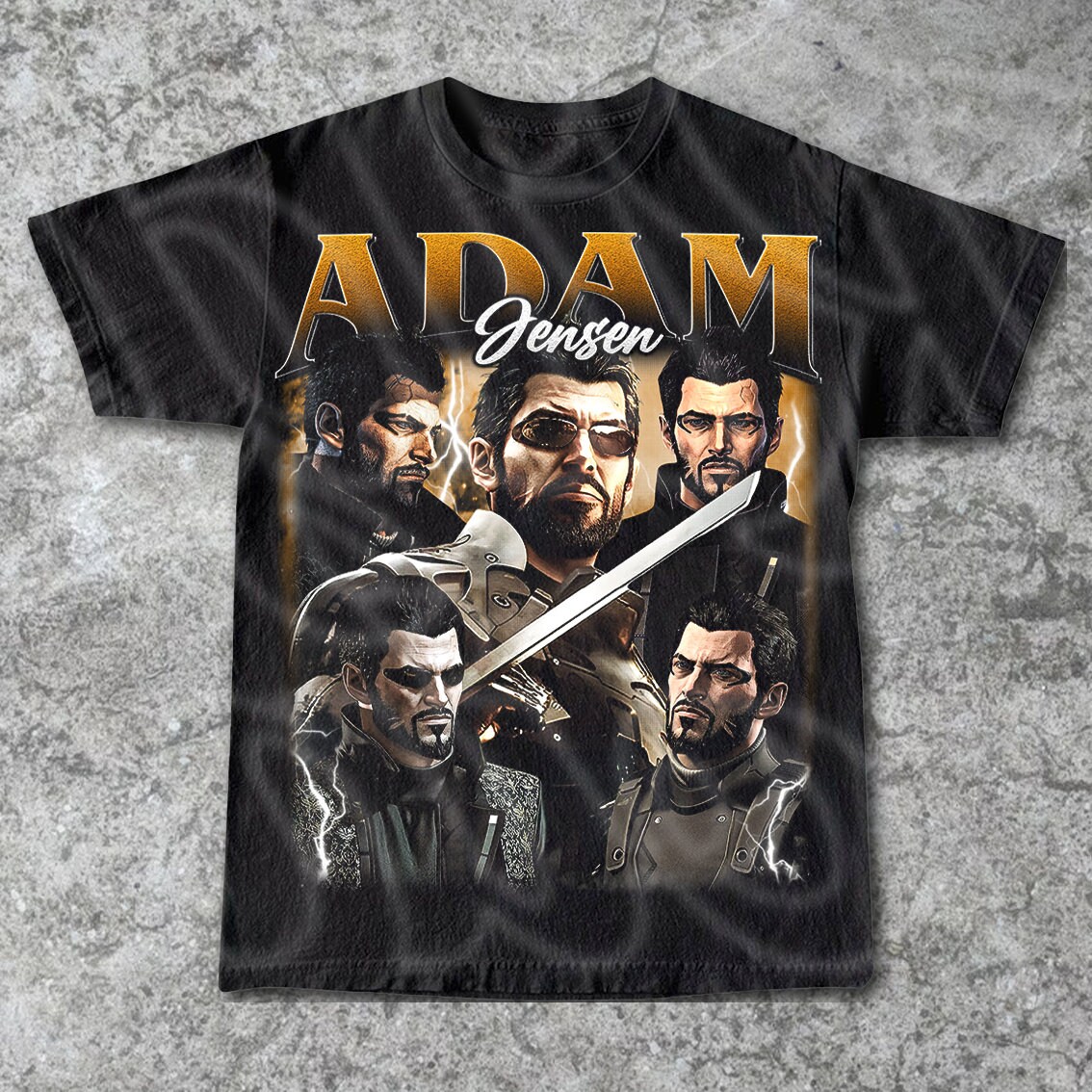 Adam Jensen Deus Ex Vintage TShirt Gift For Woman and Man Unisex TShirt - Image 2