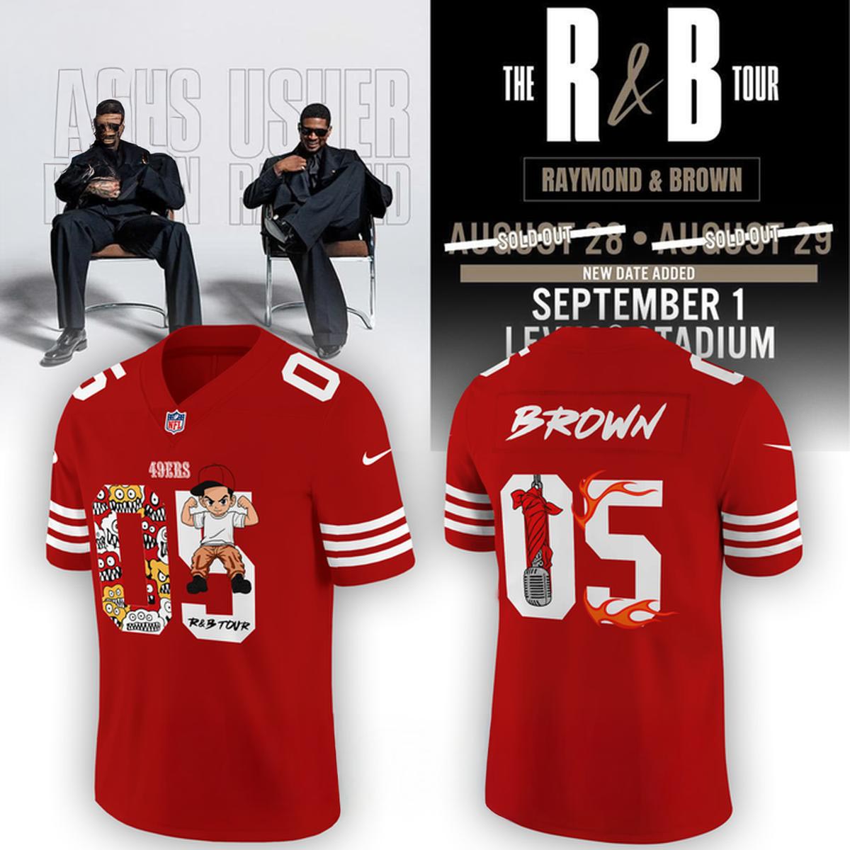San Francisco 49ers x Chris Brown Number 05 Football Jersey Music Crossover Fan Edition 2 - Unicasport San Francisco 49ers x Chris Brown Number 05 Football Jersey Music Crossover Fan Edition