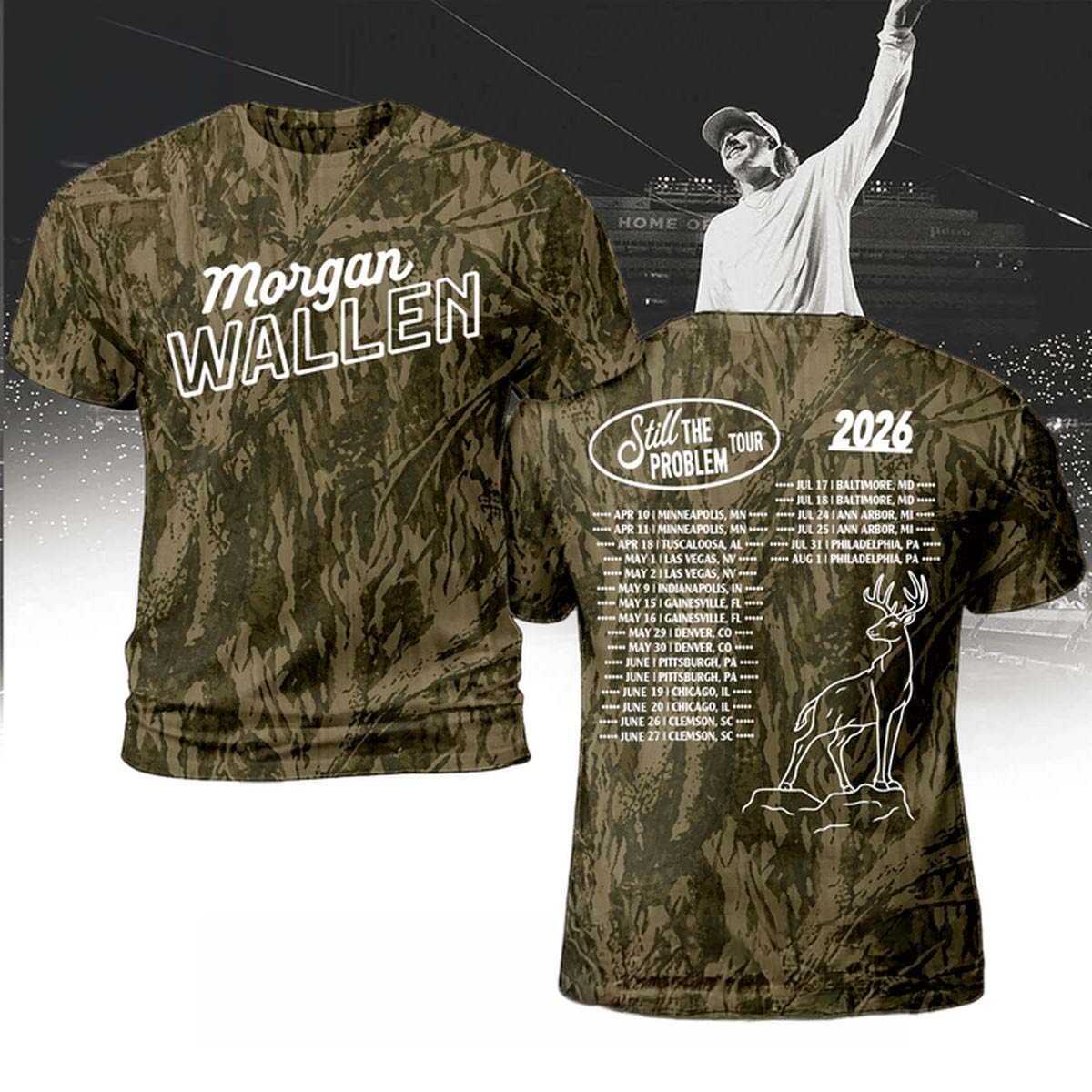 Morgan Wallen Still The Problem Tour 2026 Camo Graphic T-Shirt - Best Gift for Fans