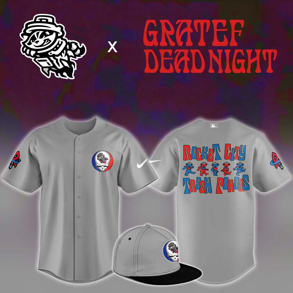 Rocket City Trash Pandas x Grateful Dead Night 2026 Baseball Jersey - Special Gift Idea for Fans