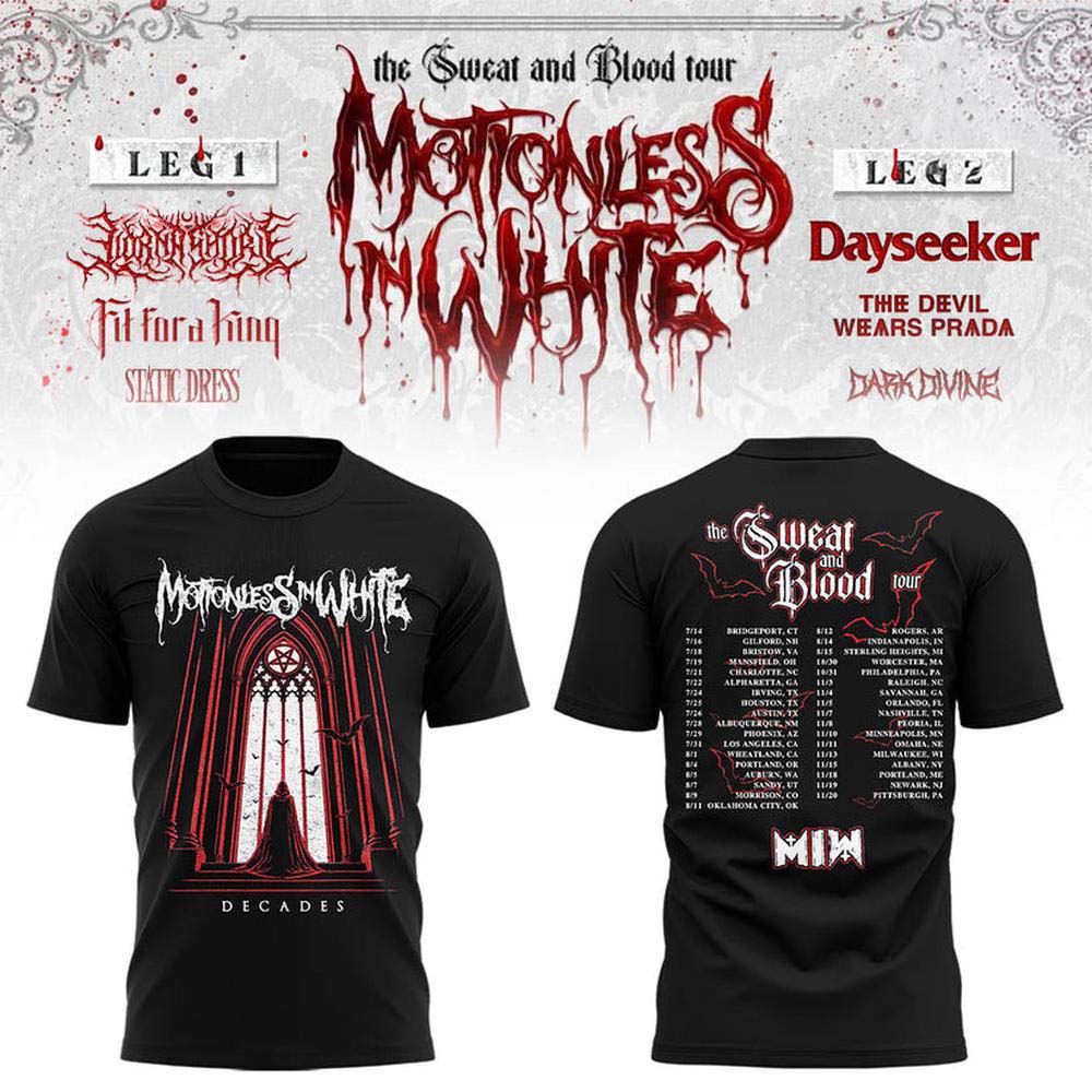 Motionless In White The Sweat and Blood Tour 2026 T-Shirt