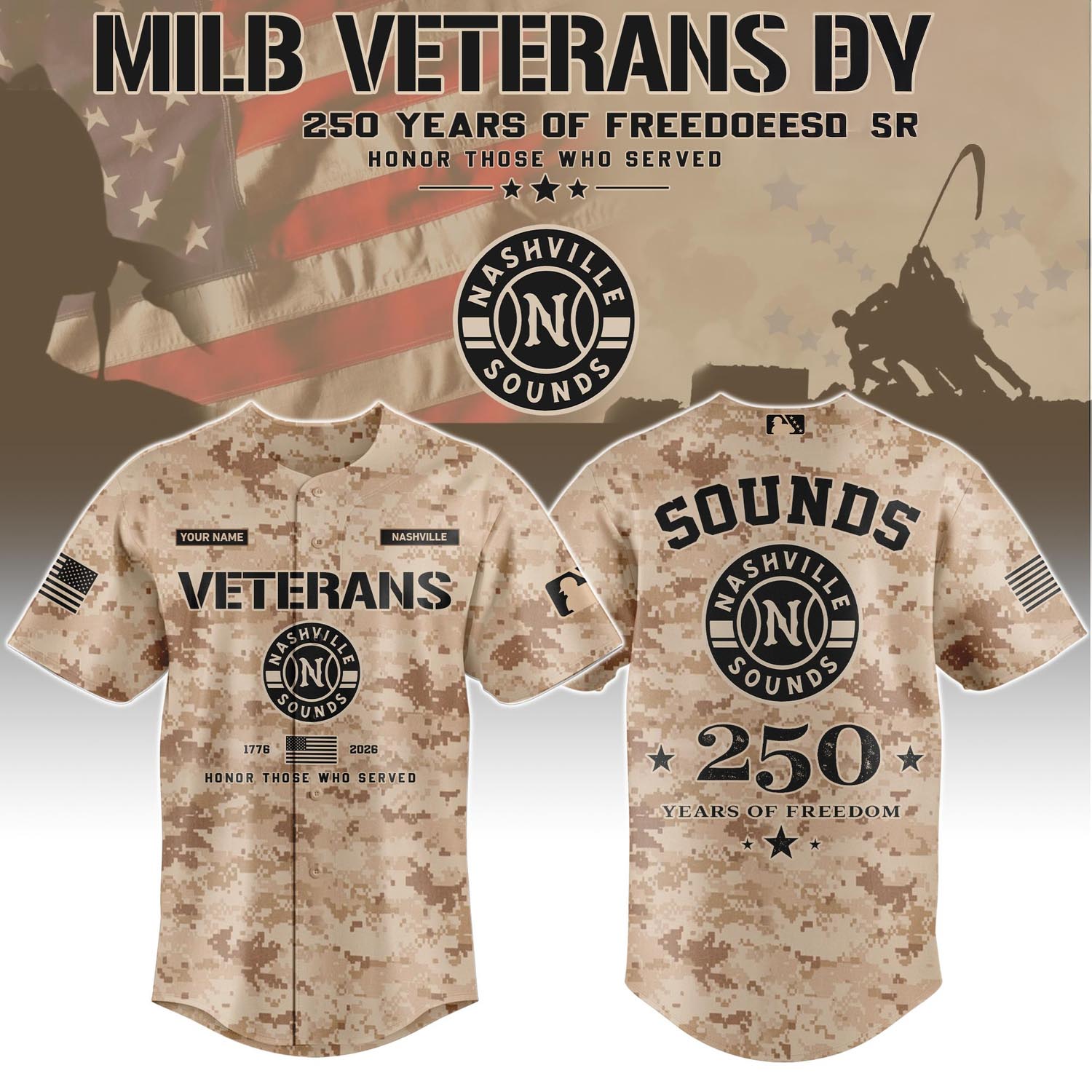 Nashville Sounds Veterans Day 2026 Special Limited Edition Baseball Jersey Fan Apparel 2 - Unicasport Nashville Sounds Veterans Day 2026 Special Limited Edition Baseball Jersey Fan Apparel