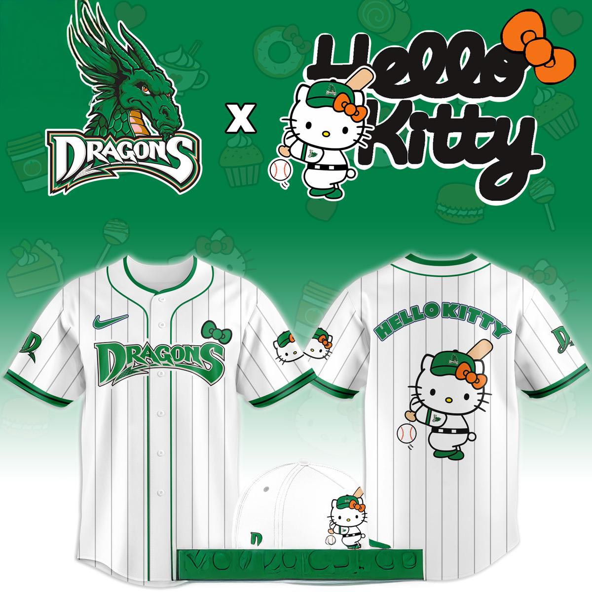 Dayton Dragons Hello Kitty Classic Striped 2026 Night Baseball Jersey Theme Night Fanwear 1 - Unicasport Dayton Dragons Hello Kitty Classic Striped 2026 Night Baseball Jersey Theme Night Fanwear