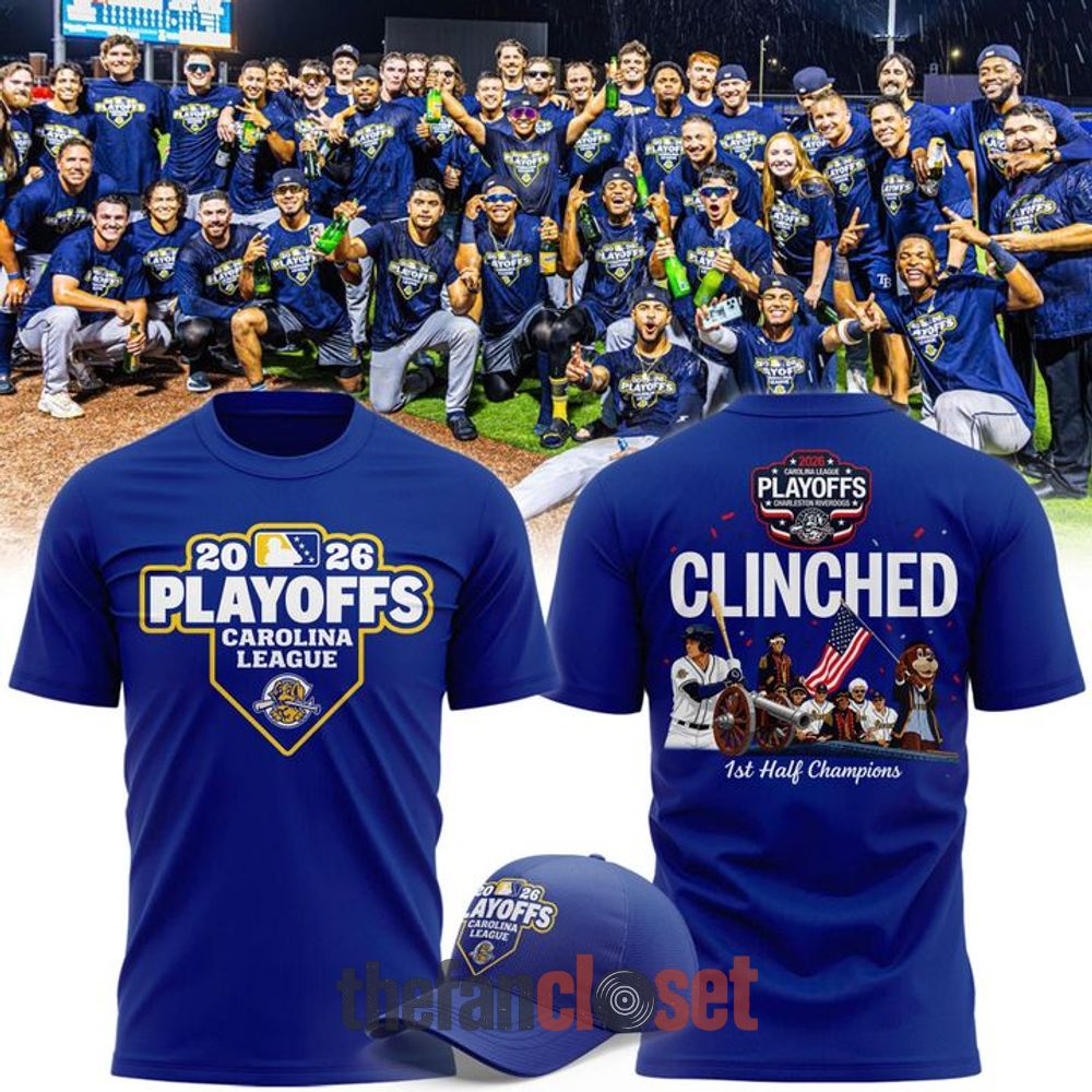 Charleston RiverDogs 2026 Carolina League Playoffs Blue T-Shirt Apparel
