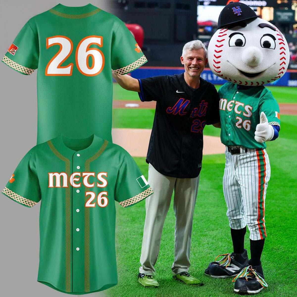 New York Mets 2026 Irish Heritage Shamrock Baseball Jersey Baseball Fanwear 1 - Unicasport New York Mets 2026 Irish Heritage Shamrock Baseball Jersey Baseball Fanwear
