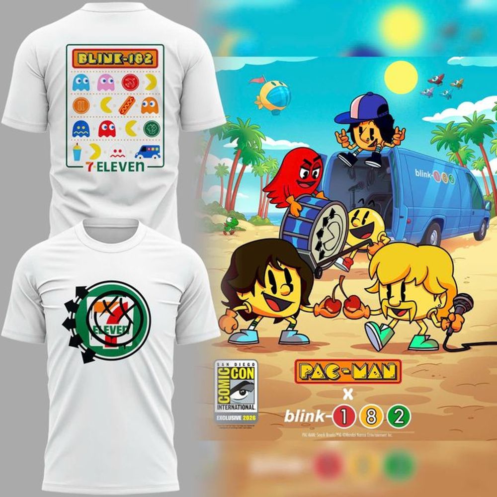 Limited Edition Blink182 x PacMan San Diego Comic 2026 Shirt