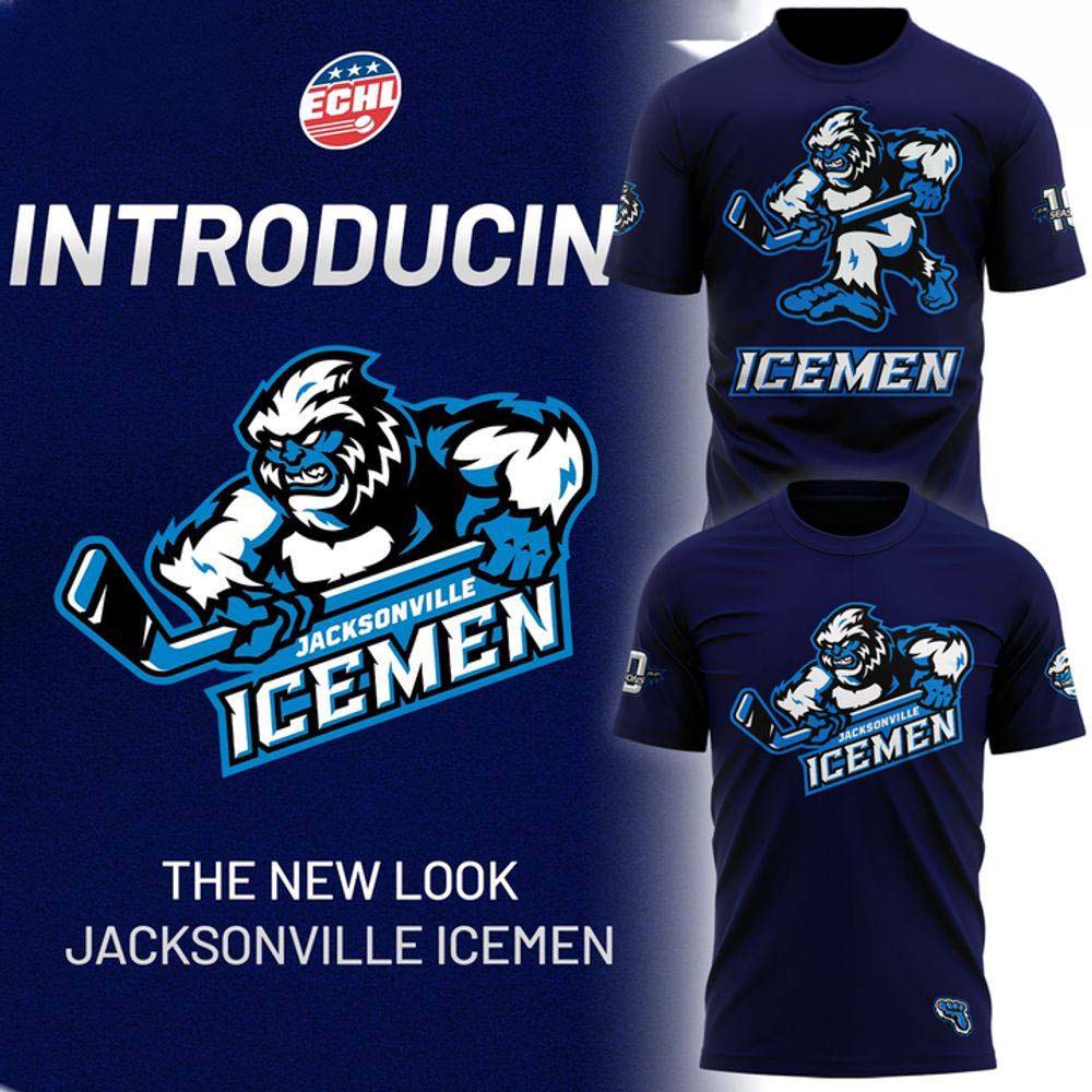 Jacksonville Icemen Navy 10th Anniversary Logo Limited Edition Shirt