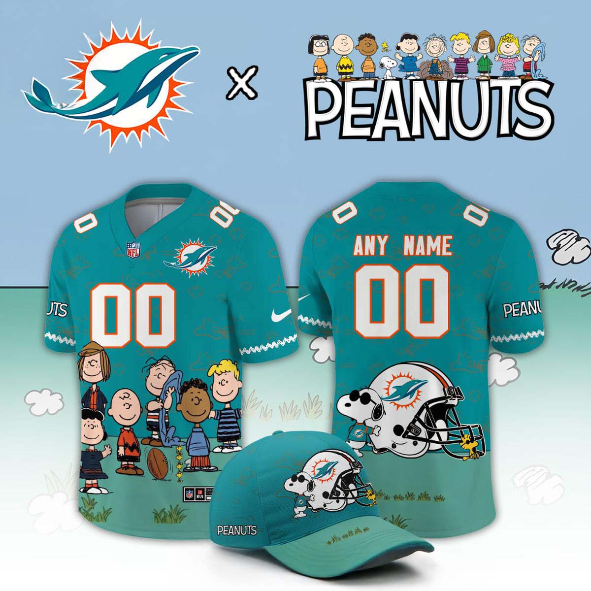 Miami Dolphins Peanuts 2026 Xmas Snoopy Night Custom Football Jersey Football Fanwear 1 - Unicasport Miami Dolphins Peanuts 2026 Xmas Snoopy Night Custom Football Jersey Football Fanwear