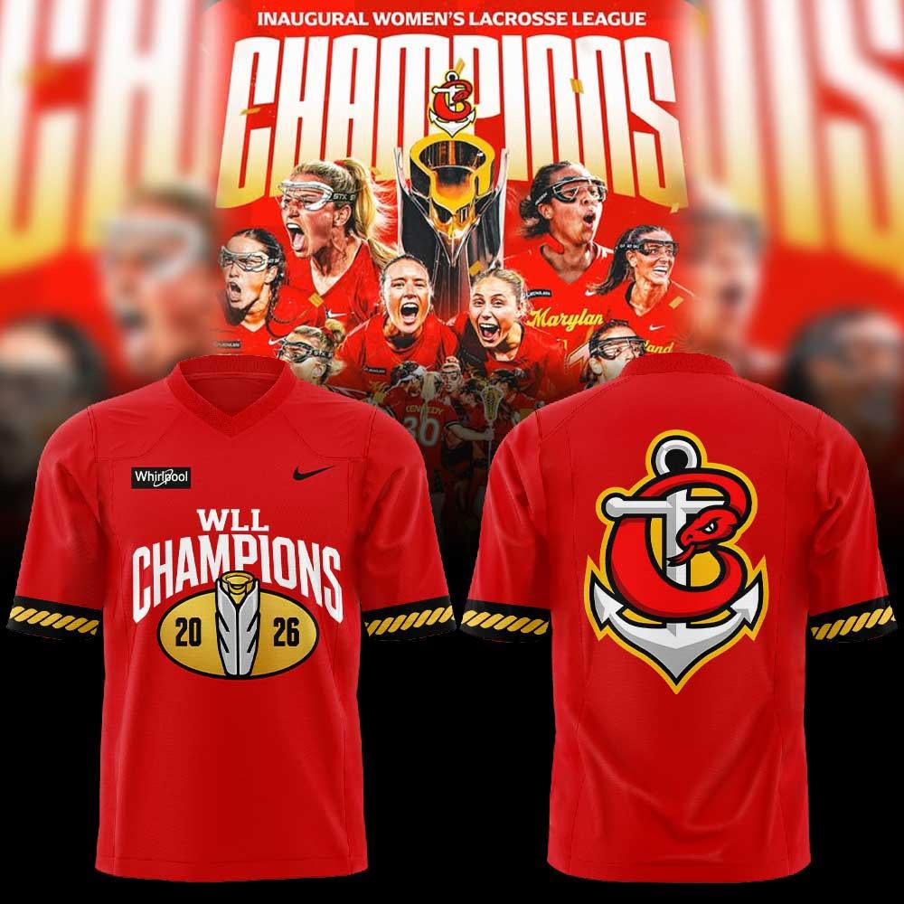 Maryland Charm WLL Inaugural Championship 2026 Winners Football Jersey Womens Football Champions Fan Apparel 1 - Unicasport Maryland Charm WLL Inaugural Championship 2026 Winners Football Jersey Womens Football Champions Fan Apparel
