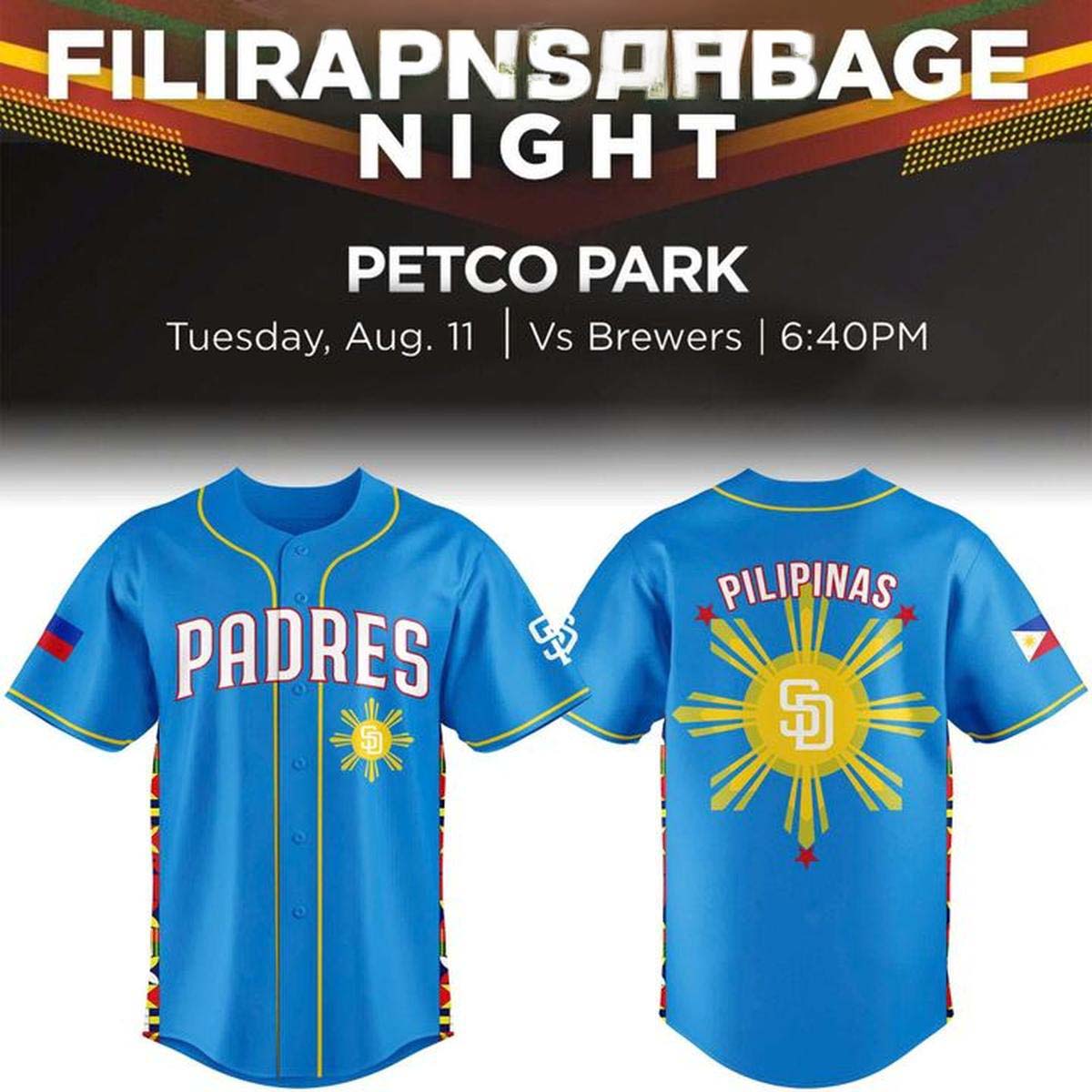 San Diego Padres x Filipino Heritage 2026 Jersey 1 - Unicasport San Diego Padres x Filipino Heritage 2026 Jersey