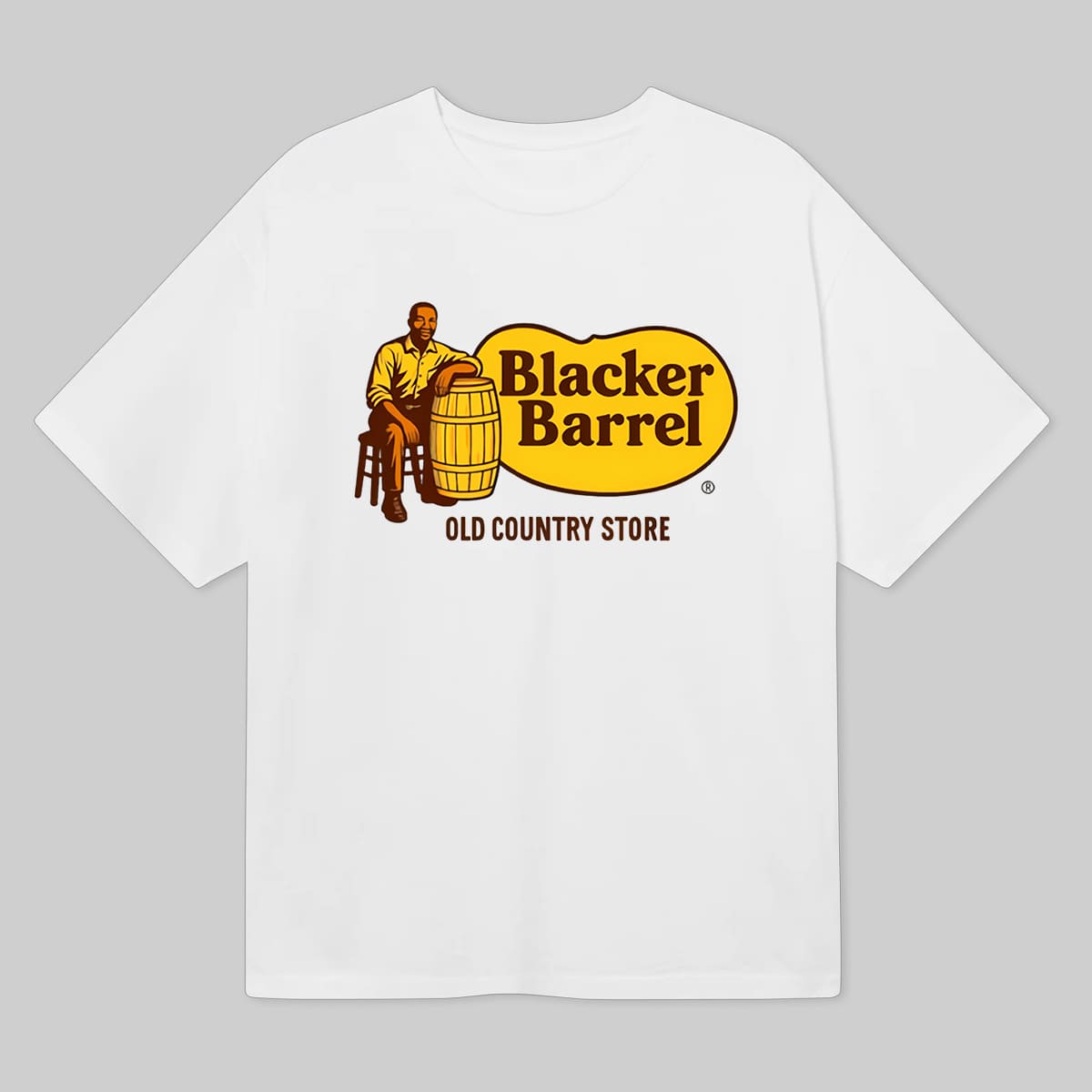 Blacker Barrel Old Country Store Parody Graphic Tee Retro Humor Style Gift for Friends