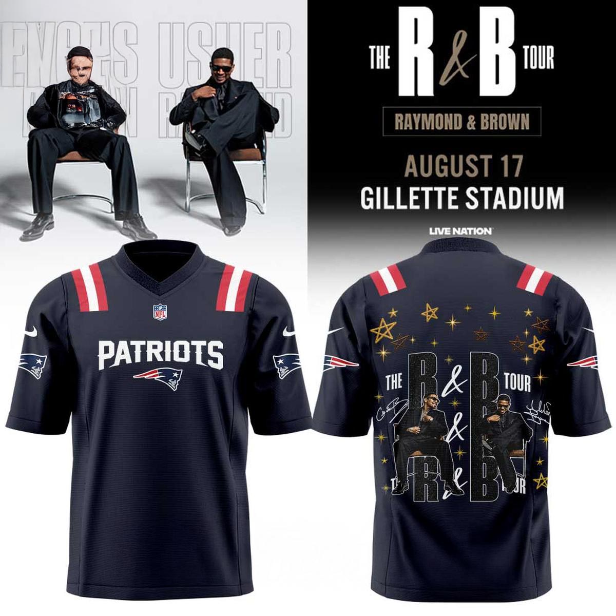 The RB Tour Gillette Stadium New England Patriots Football Jersey Music Sports Fan Apparel 1 - Unicasport The RB Tour Gillette Stadium New England Patriots Football Jersey Music Sports Fan Apparel