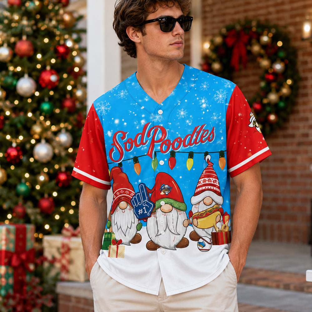 Amarillo Sod Poodles Christmas in July Baseball Jersey