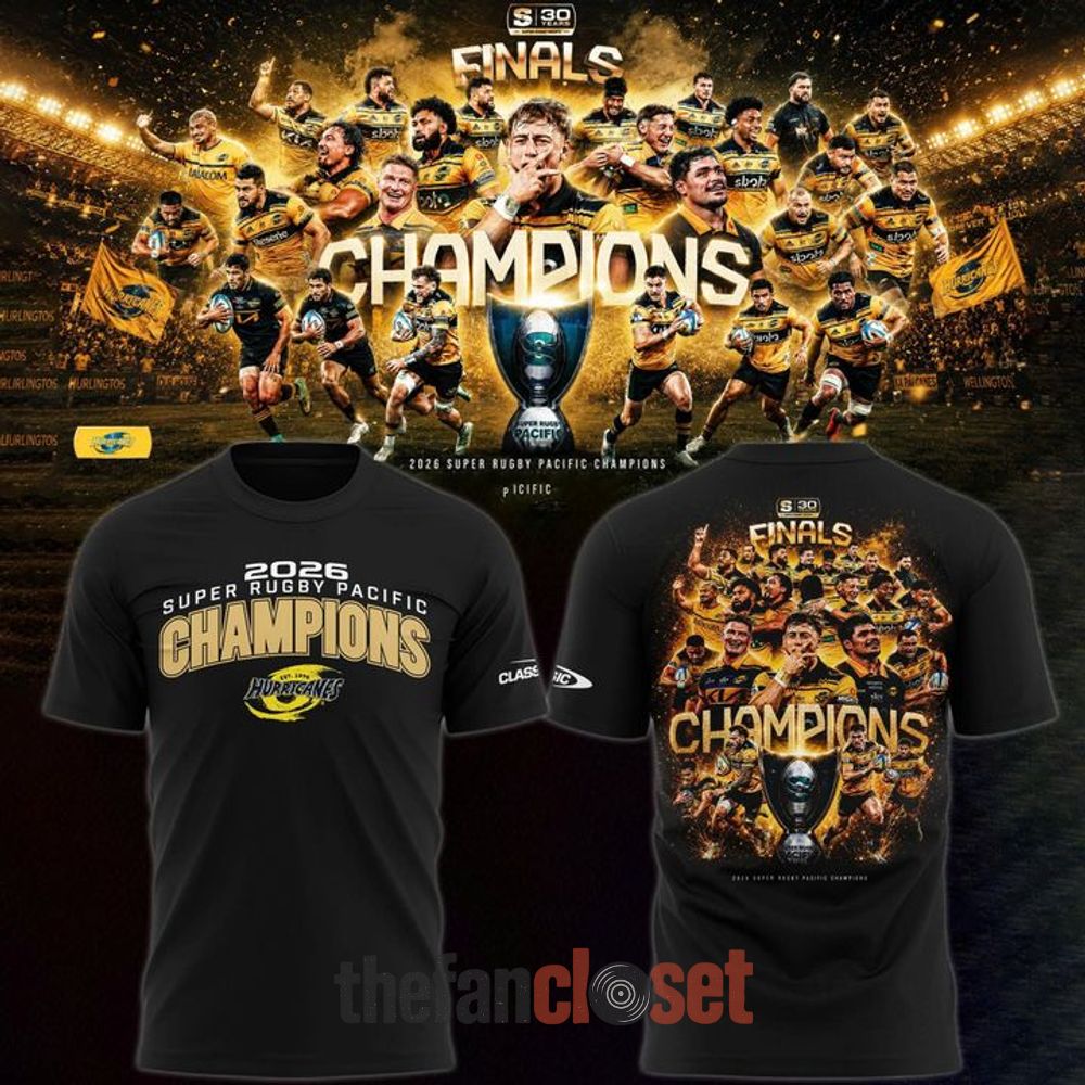 Hurricanes Super Rugby Pacific 2026 Champions Black Shirt