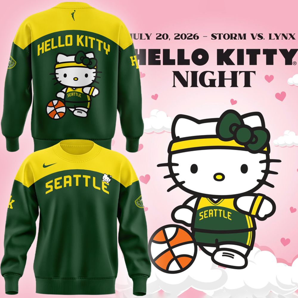 Limited Edition 2026 Seattle Storm x Hello Kitty Night Sweatshirt